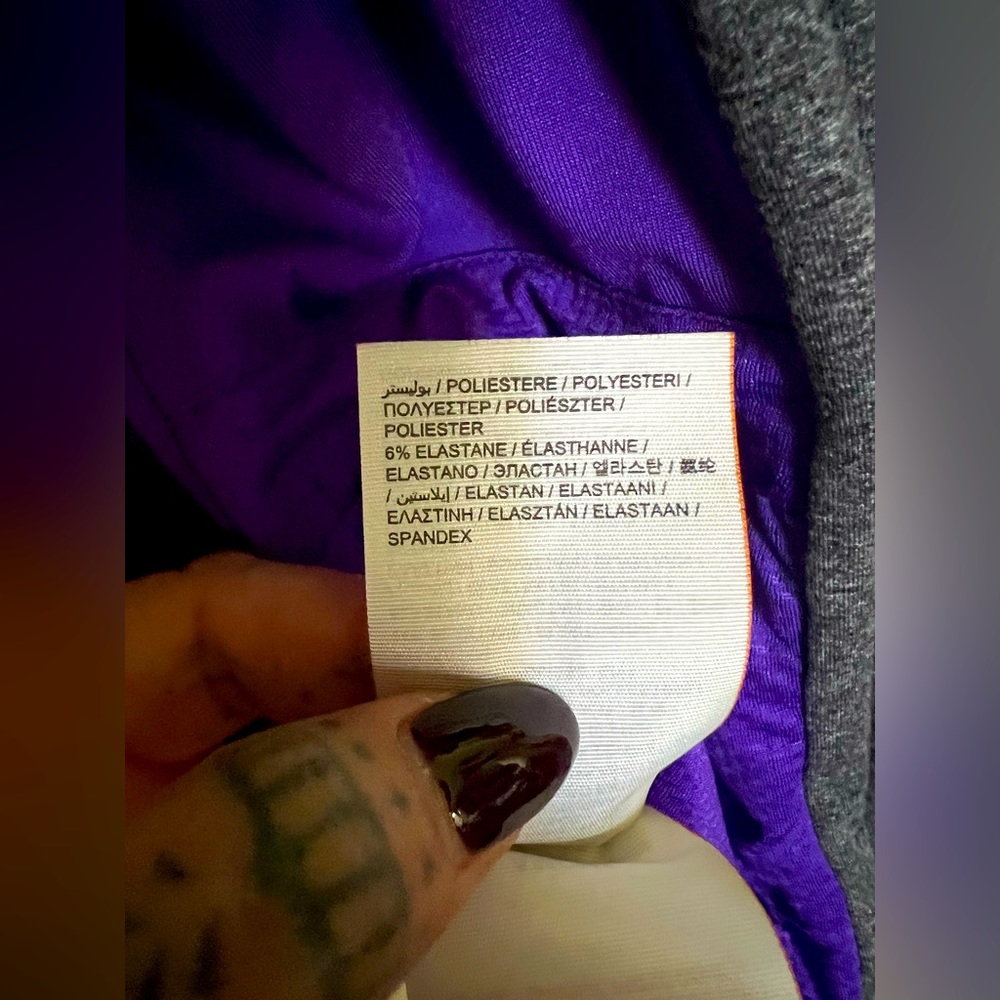 Superdry. Women’s XS. Gray, purple lining, with reflective trimmings around.